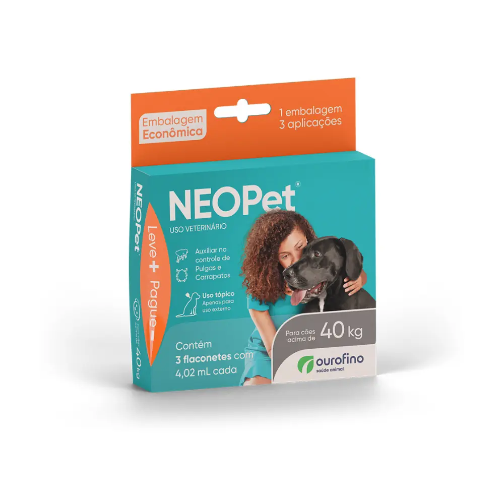 Neopet Cães Acima De 40kg 4,02 Ml Com 3 Pipetas