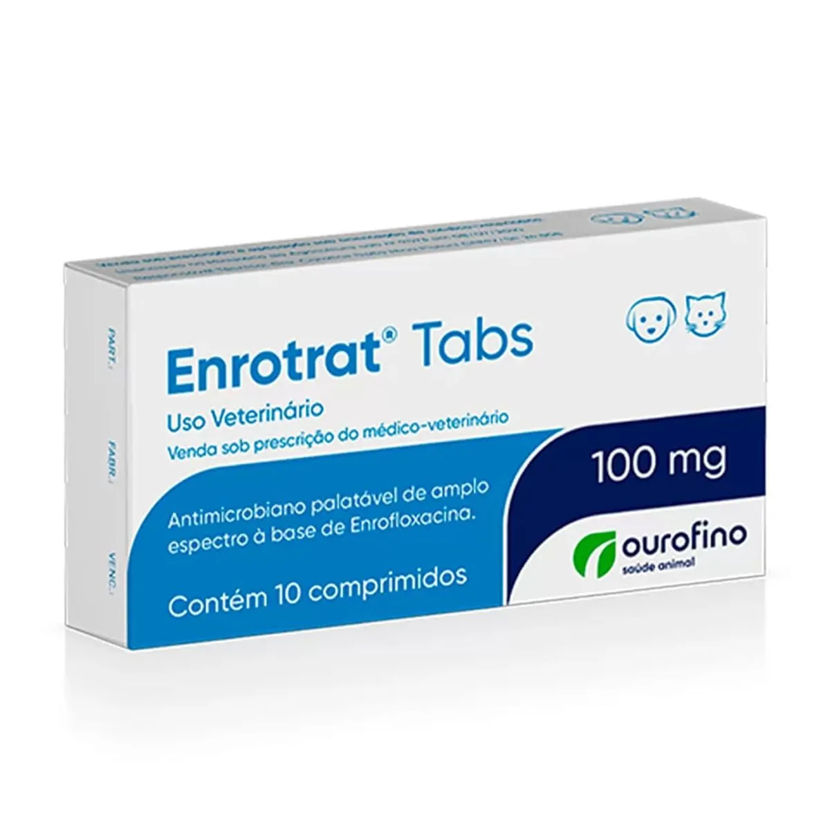 Enrotrat Tabs 100mg com 10 comprimidos Ourofino