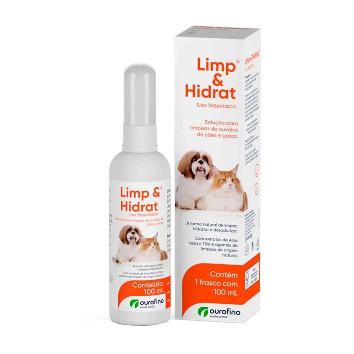 Solução Ourofino Limp e Hidrat 100 mL Para Cães e Gatos