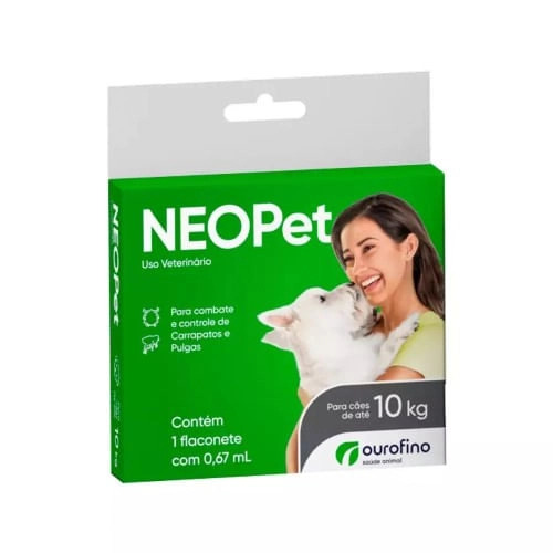 Antipulgas e Carrapatos Neopet 0,67ml Cães até 10Kg Ourofino