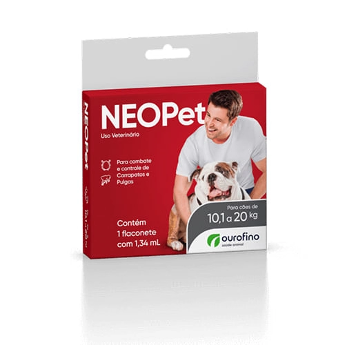 Antipulgas e Carrapatos Neopet 1,34ml Cães 10,1 a 20Kg Ourofino