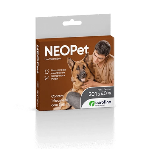 Neopet Anti Pulgas E Carrapatos Ouro Fino Para Cães De 20,1kg Até 2,68ml