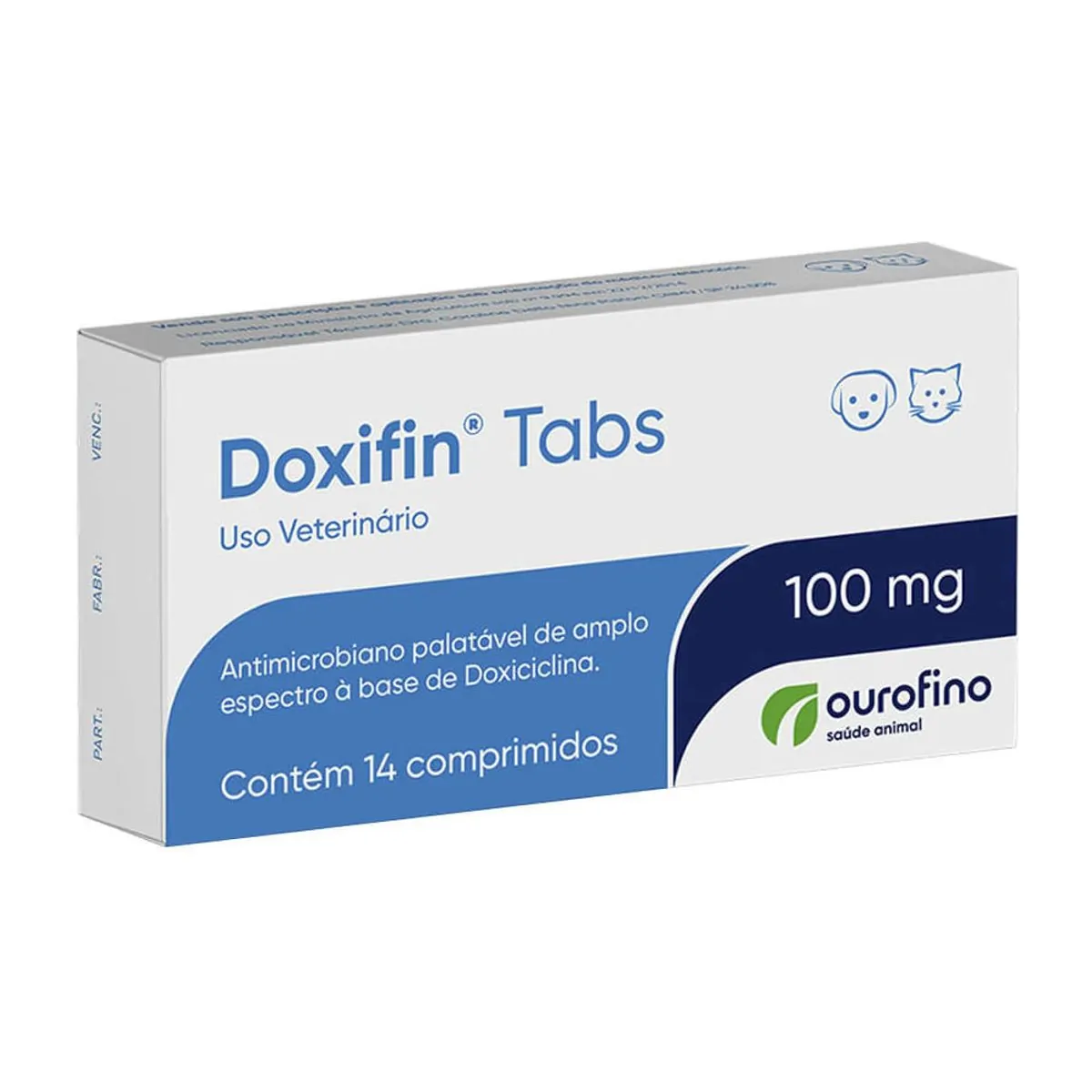 Antibiótico Ourofino Doxifin Tabs Para Cães E Gatos 100mg
