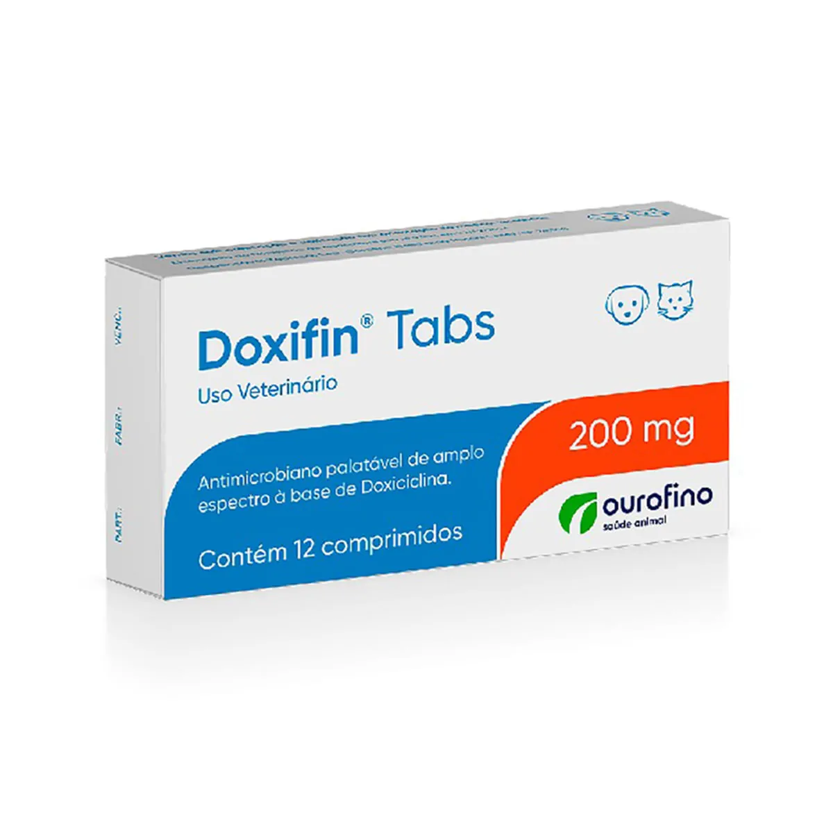 Antibiótico Ourofino Doxifin Tabs Para Cães E Gatos 200mg