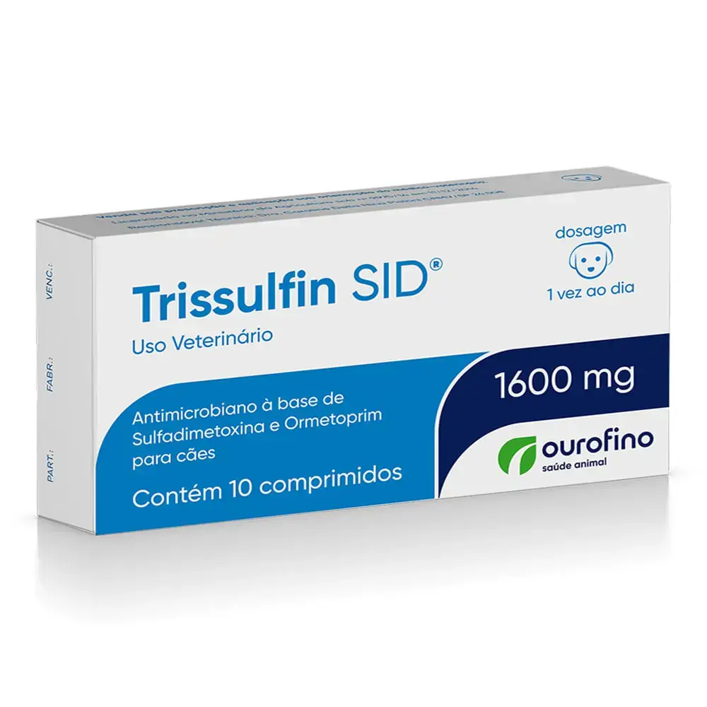Trissulfin Sid 1600mg com 10 comprimidos Ourofino