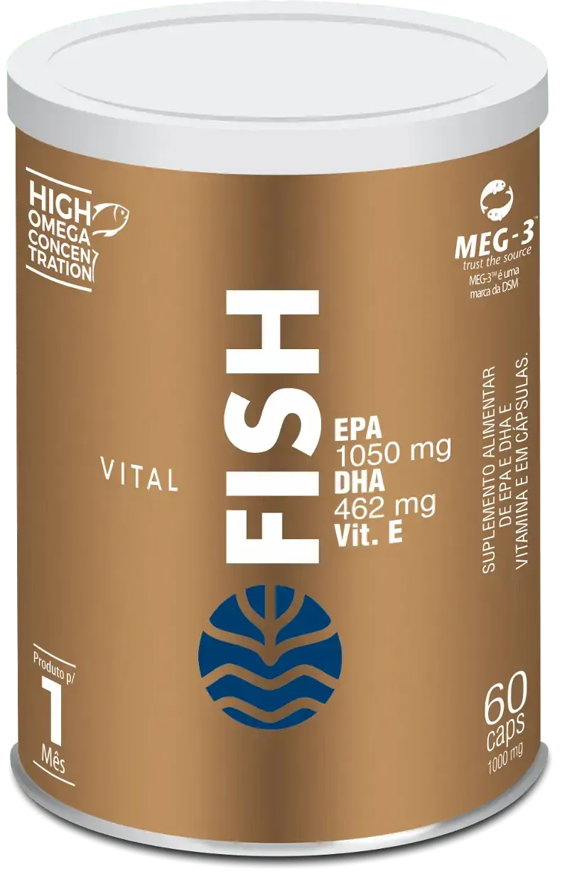 Óleo De Peixe E Linhaça Vital Atman Fish 60 Cápsulas