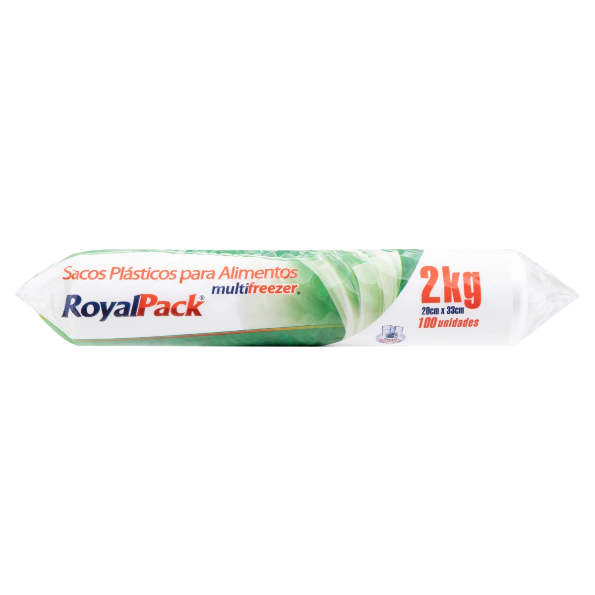 Saco Plástico Para Alimentos 2kg Royalpack Multifreezer 100 Unidades