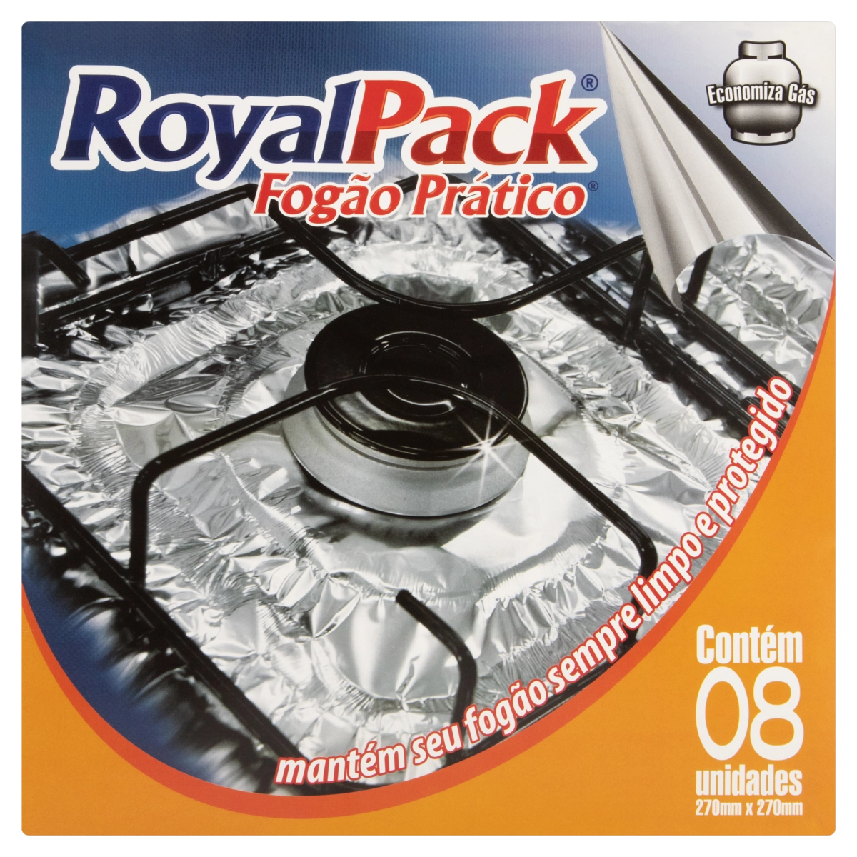 Protetor Para Fogão Royalpack Fogão Prático 270mm X 270mm 8 Unidades