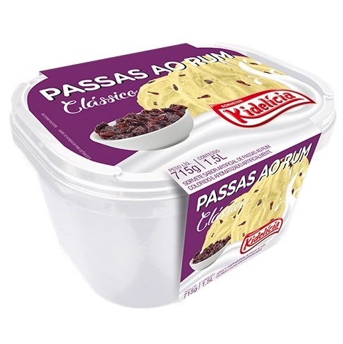 Sorvete Passas Ao Rum 1,5l Kidelicia