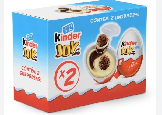 Pack Chocolate Recheio Creme De Cacau E Leite Applaydu Kinder Joy Laranja Caixa 40g 2 Unidades