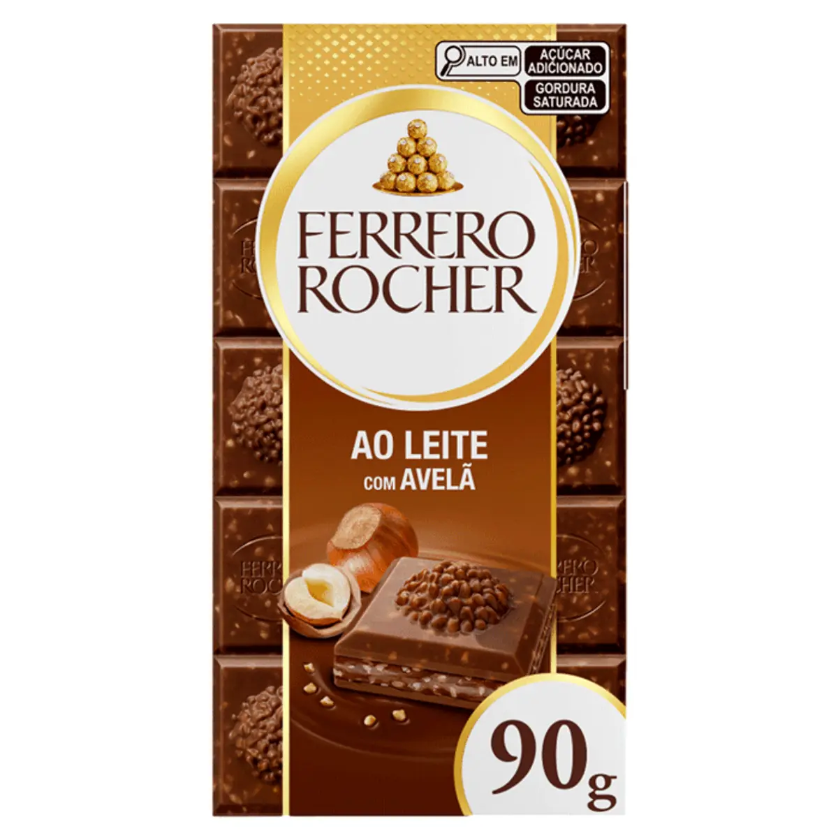 Chocolate Polonês Ao Leite Recheio Avelã E Cacau Ferrero Rocher Cartucho 90g