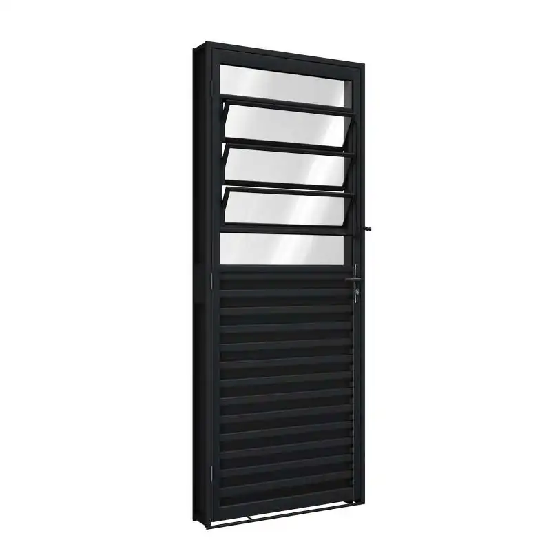Porta De Giro De Aço Com Báscula 215 X 85 X 6,5 Cm Preto Esquerda Riobras Pronta