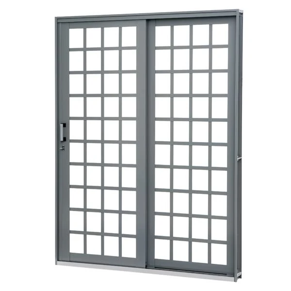 Porta de Correr 2 Folhas Aço Cru Cinza 2,13x1,60m Lado Direito Linha Lucasa Premium Lucasa