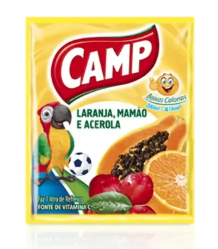 Refresco Em Po Sabor Laranja/ Mamao E Acerola 15g Camp