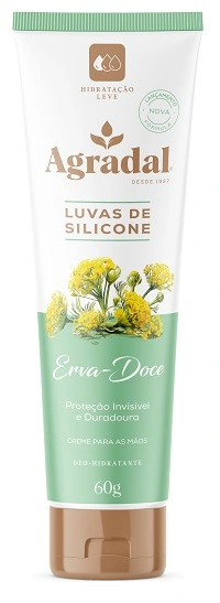 Cr P/ Maos Luvas De Silicone Agradal 60g Erva Doce