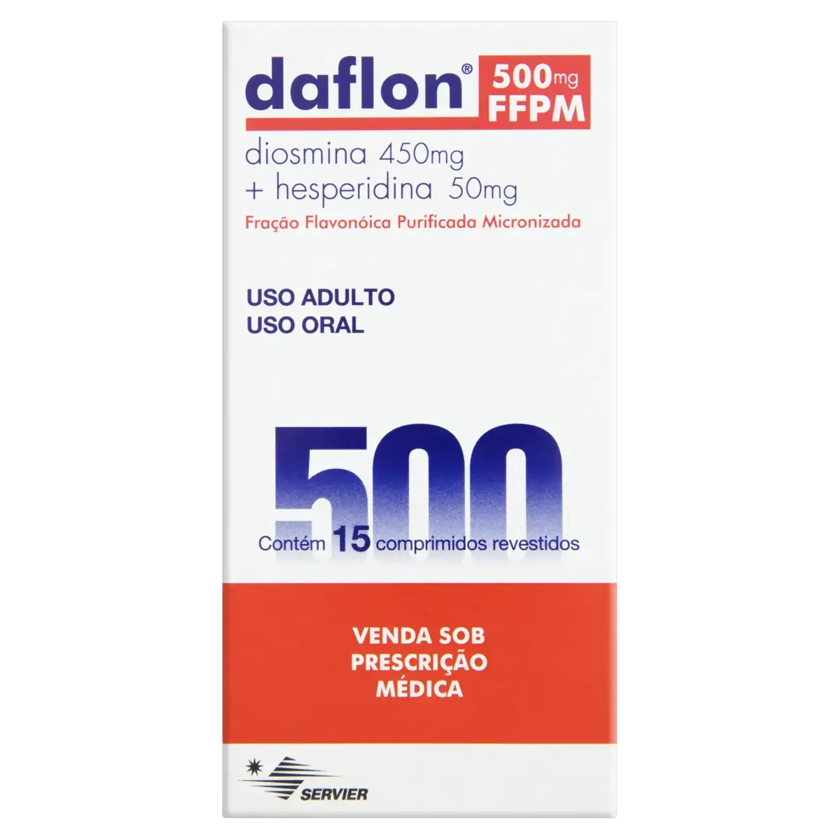 Daflon 500mg Ffpm Servier Caixa 15 Comprimidos Revestidos