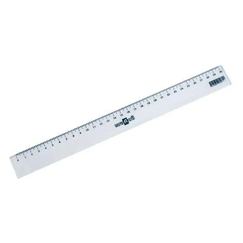 Regua Plastica Cristal 30cm Larga Novacril