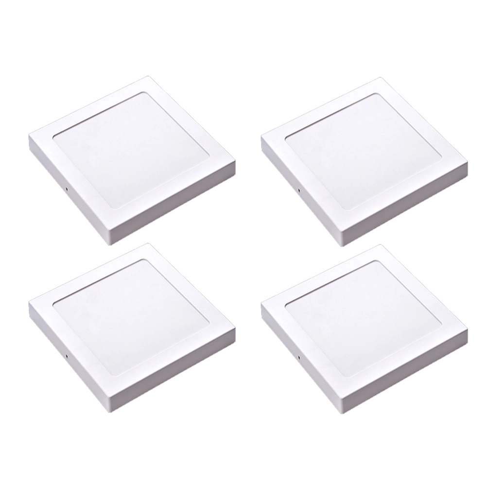 Kit 4 Painel Plafon Led Sobrepor Quad Amarela 3000k 18w 22cm