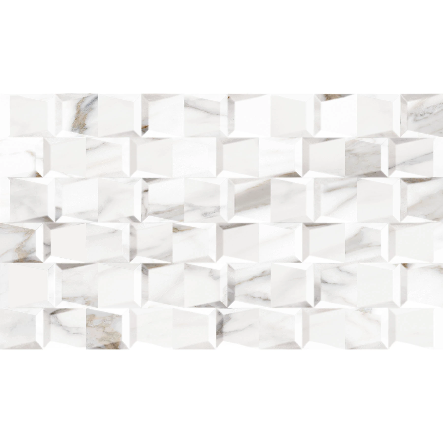 Revestimento de Parede Interno Pedra Acetinado 31x54cm Borda Arredondada Prisma Carrara Savane