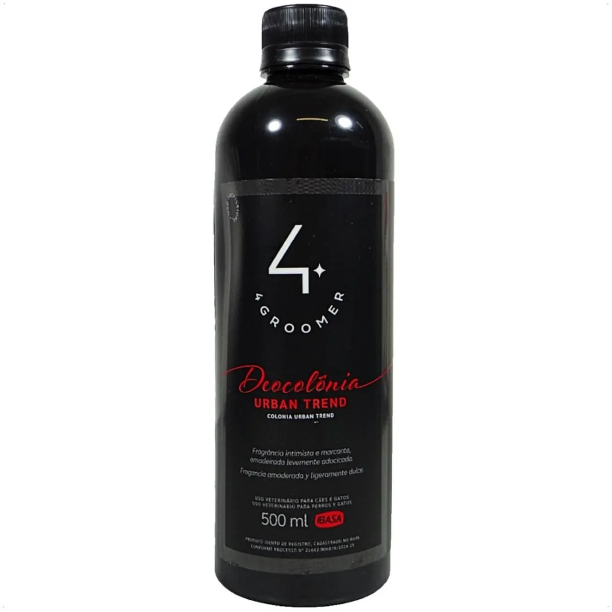 DEOCOLÔNIA URBAN TREND 500ML 4 GROOMER PROFISSIONAL IBASA PARA CÃES E GATOS
