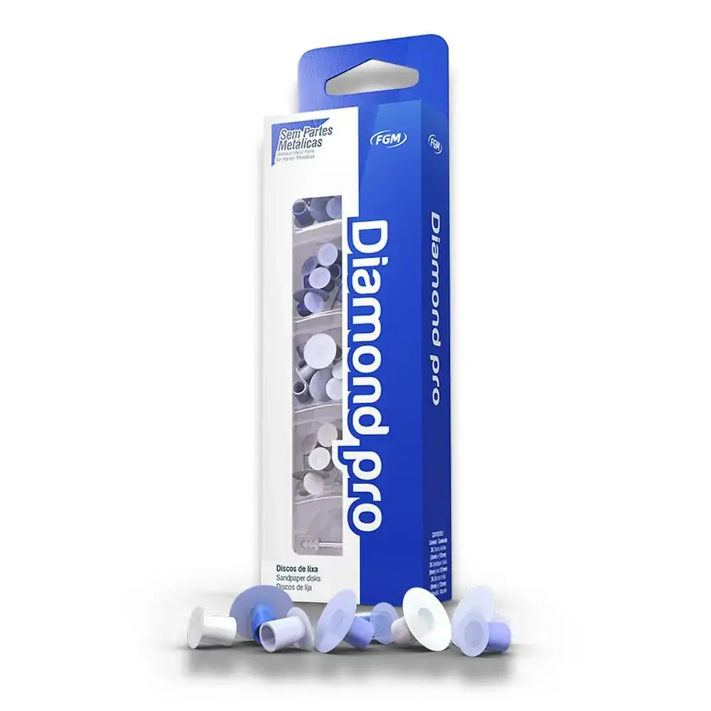 Kit Disco de Lixa Flexível 8/12mm c/ Mandril Diamond Pro Fgm