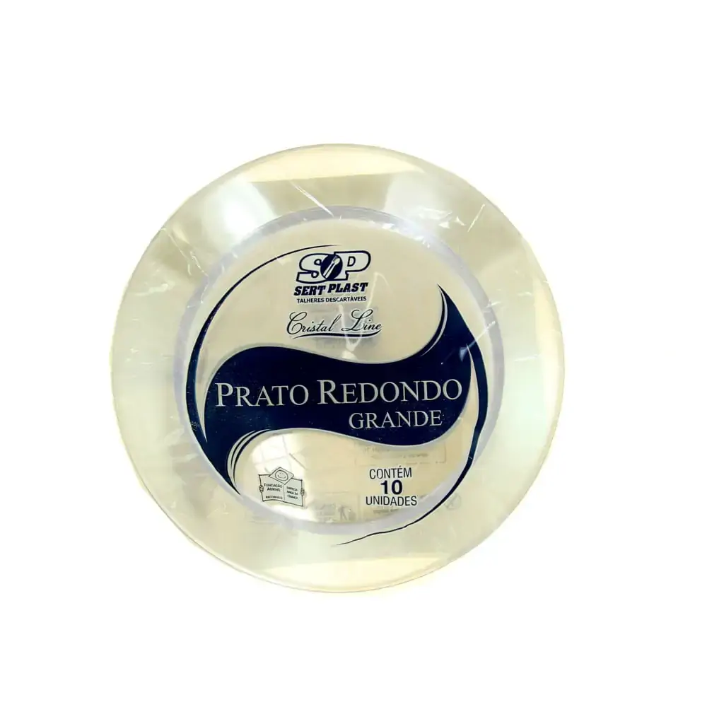 Prato Descartavel Sert.plast C/10 Crist 22cm