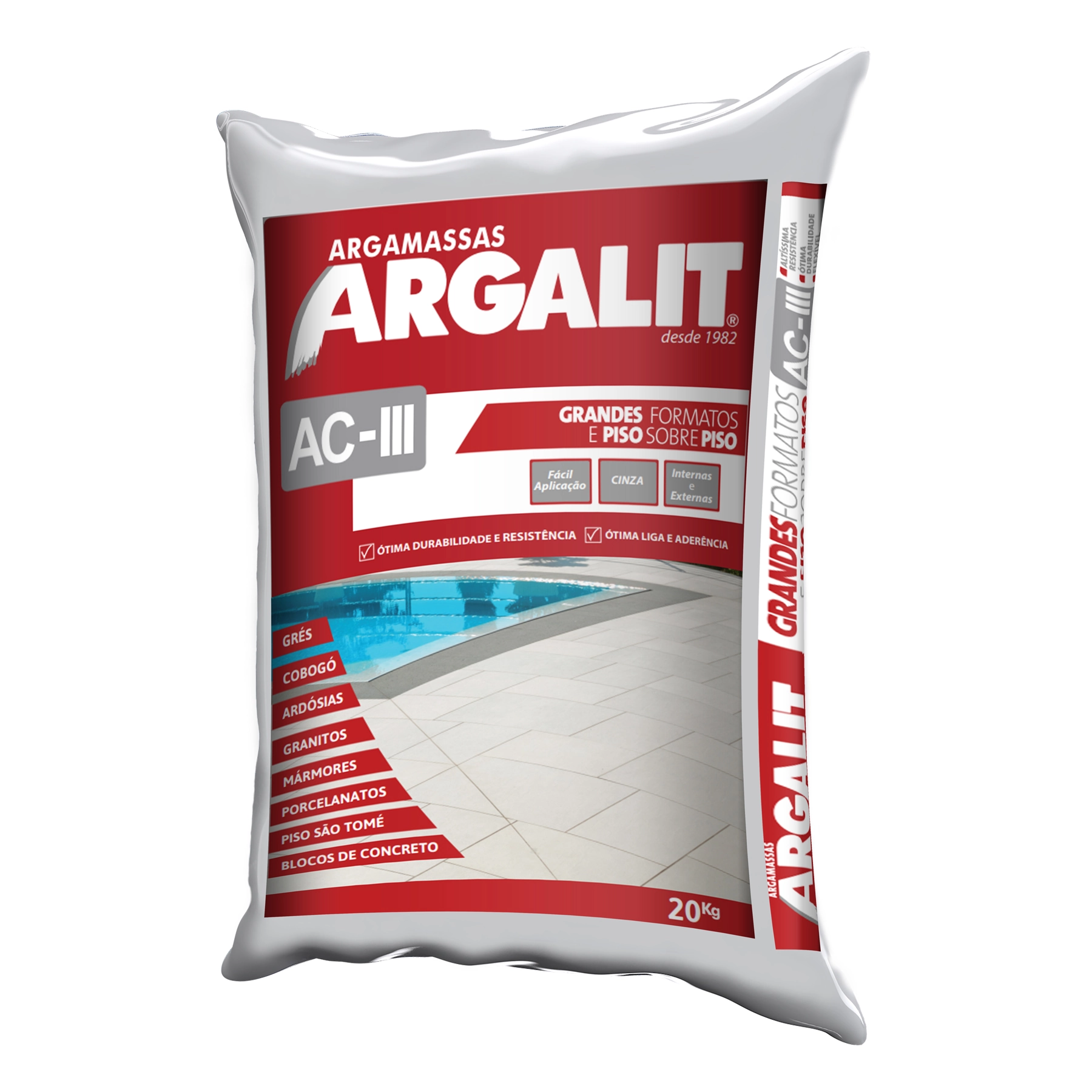 Argamassa ACIII Interno e Externo 20kg Cinza Argalit