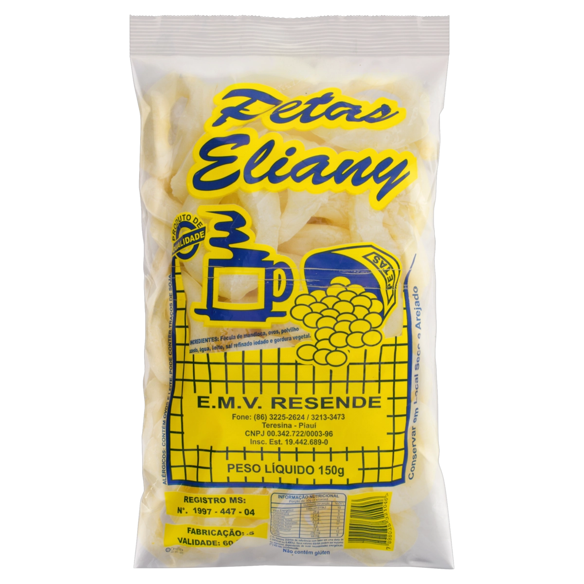 Biscoito Peta Sem Glúten Eliany Pacote 150g