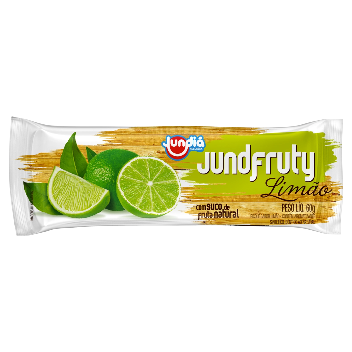 Picolé Limão Jundiá Jundfruty Pacote 60g