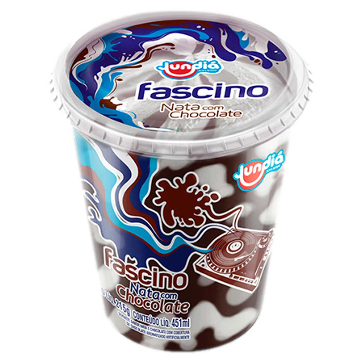 Sorvete Nata Com Chocolate Cobertura Chocolate Jundiá Fascino Pote 451ml