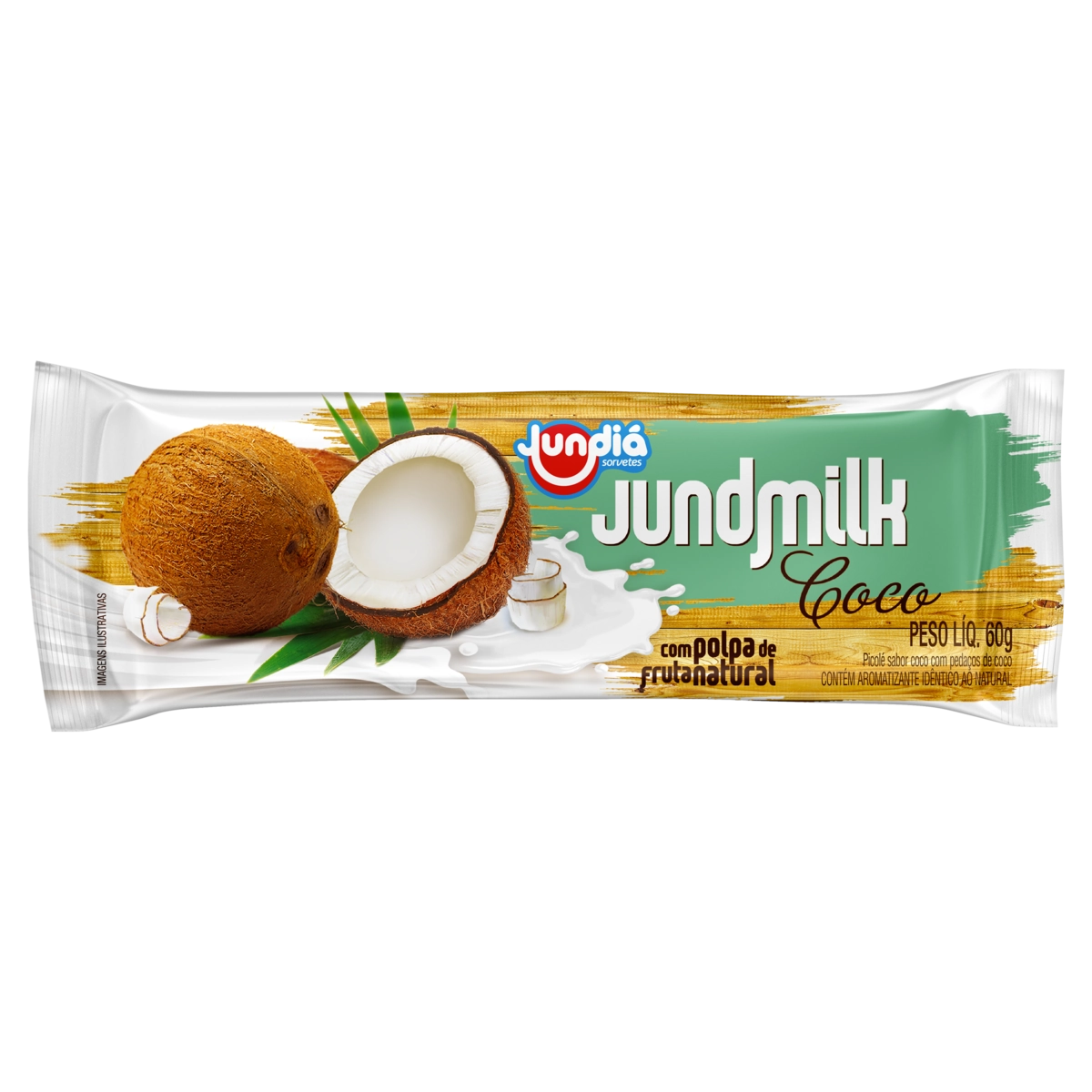 Picolé Coco Jundiá Jundmilk Pacote 60g