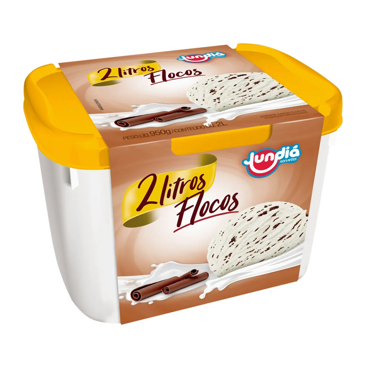 Sorvete de Flocos JUNDIÁ Pote 2l