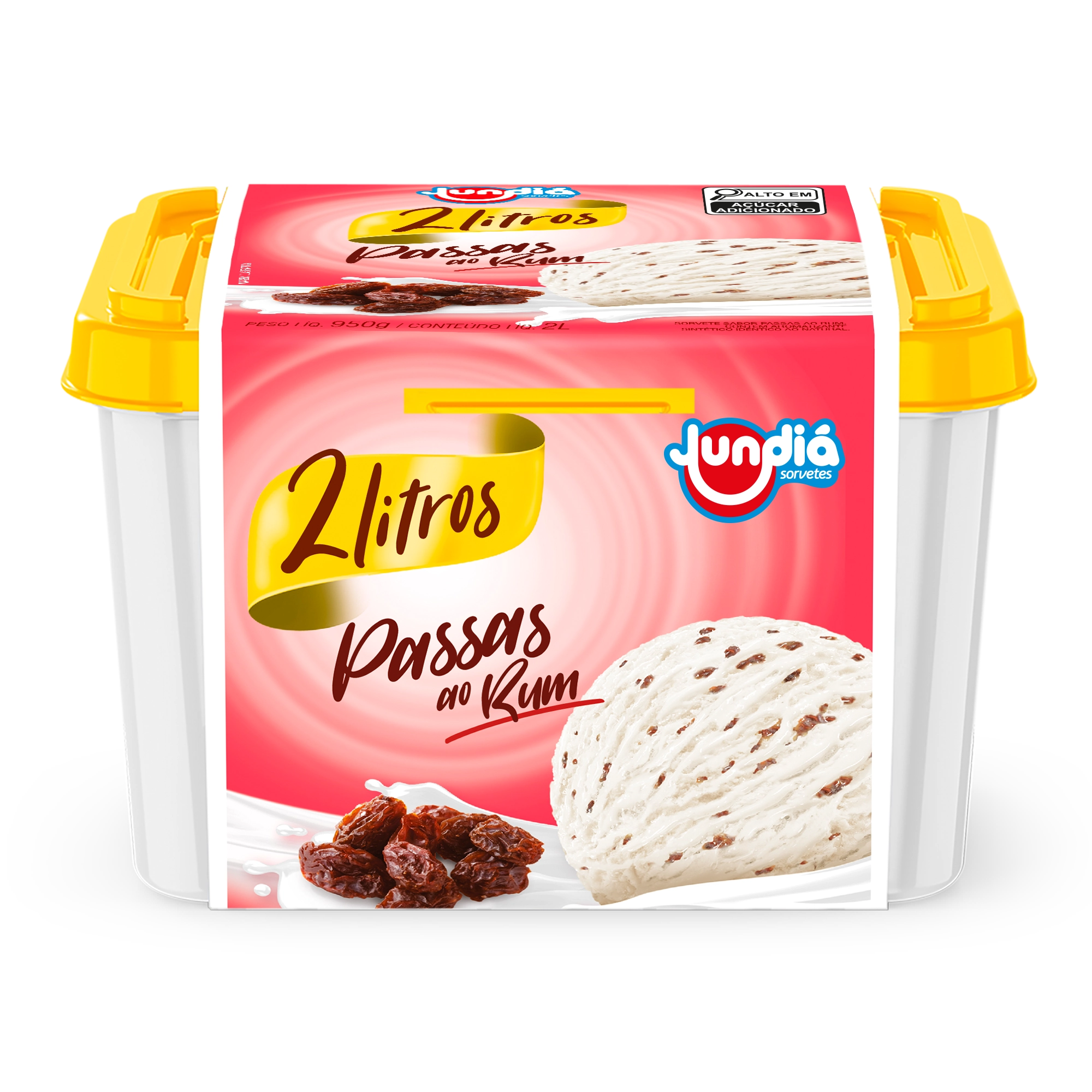 Sorvete Passas Ao Rum Jundiá Pote 2l