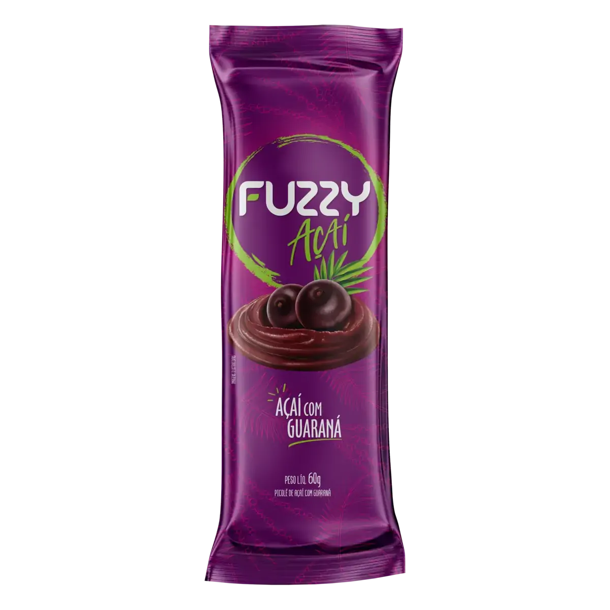 Picolé Açaí Com Guaraná Fuzzy Pacote 60g