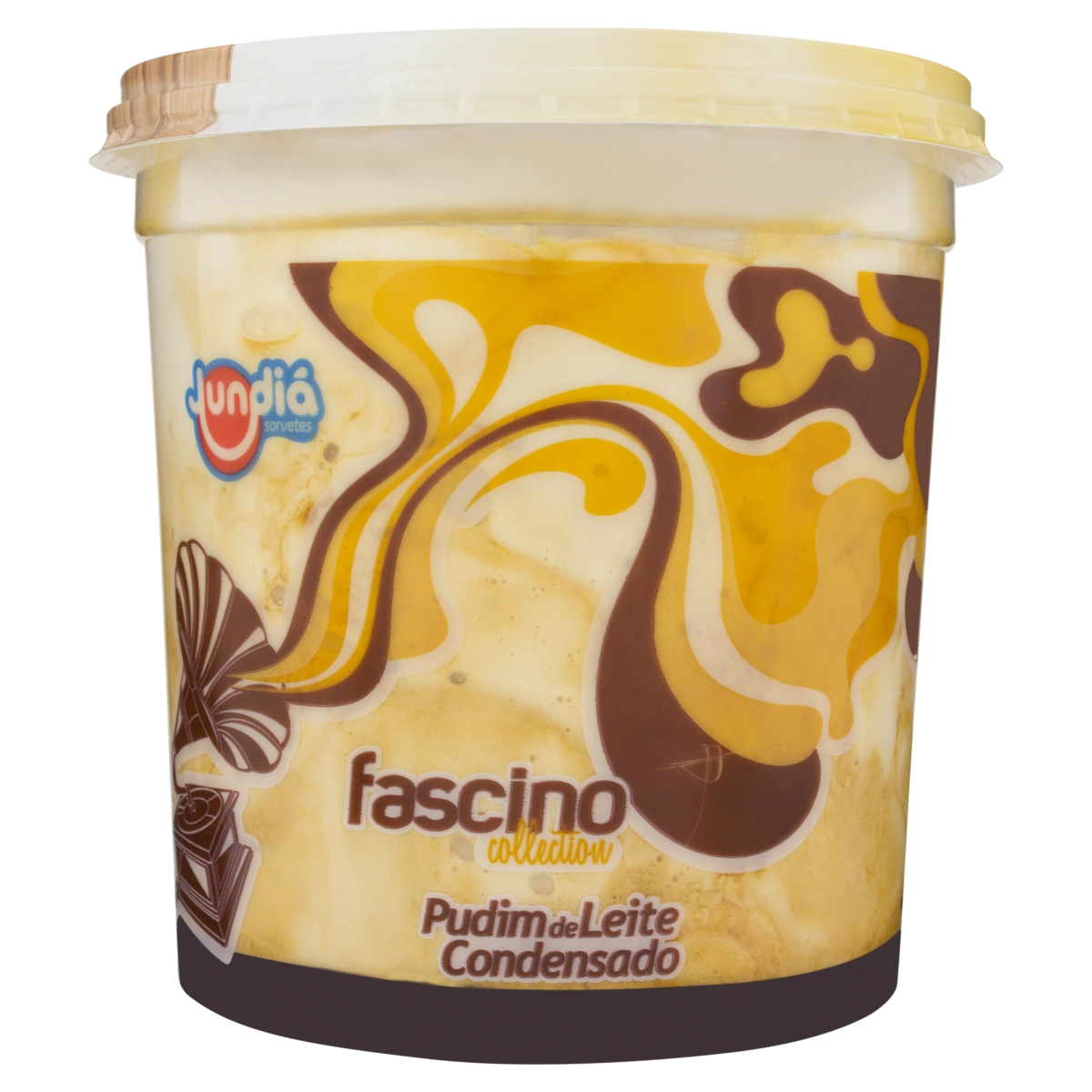 Sorvete Pudim De Leite Condensado Jundiá Fascino Collection Pote 1,8l