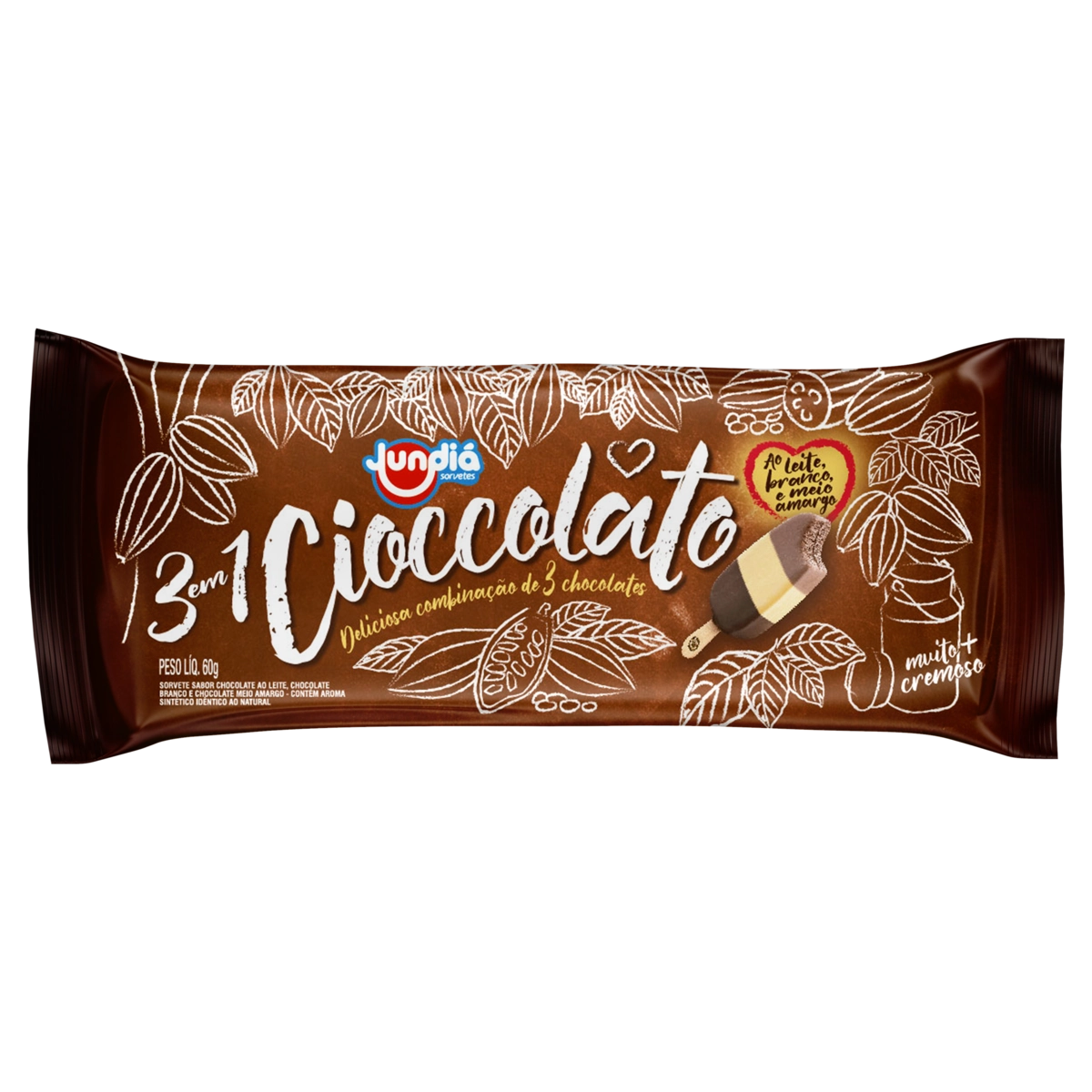 Picolé Cioccolato Jundiá Pacote 60g