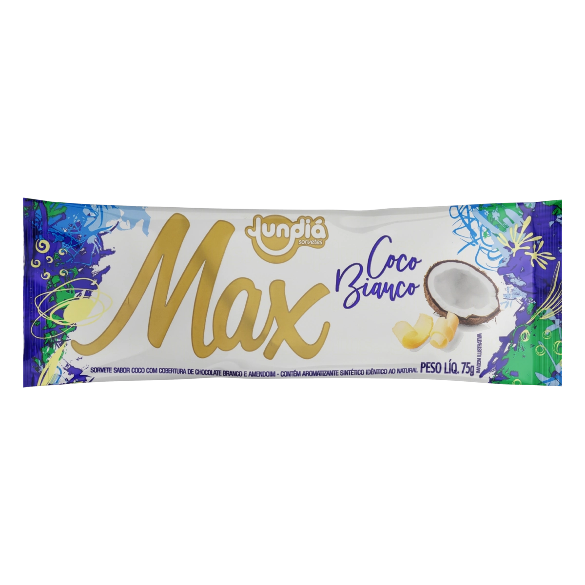 Sorvete Coco Bianco Jundiá Max Pacote 75g