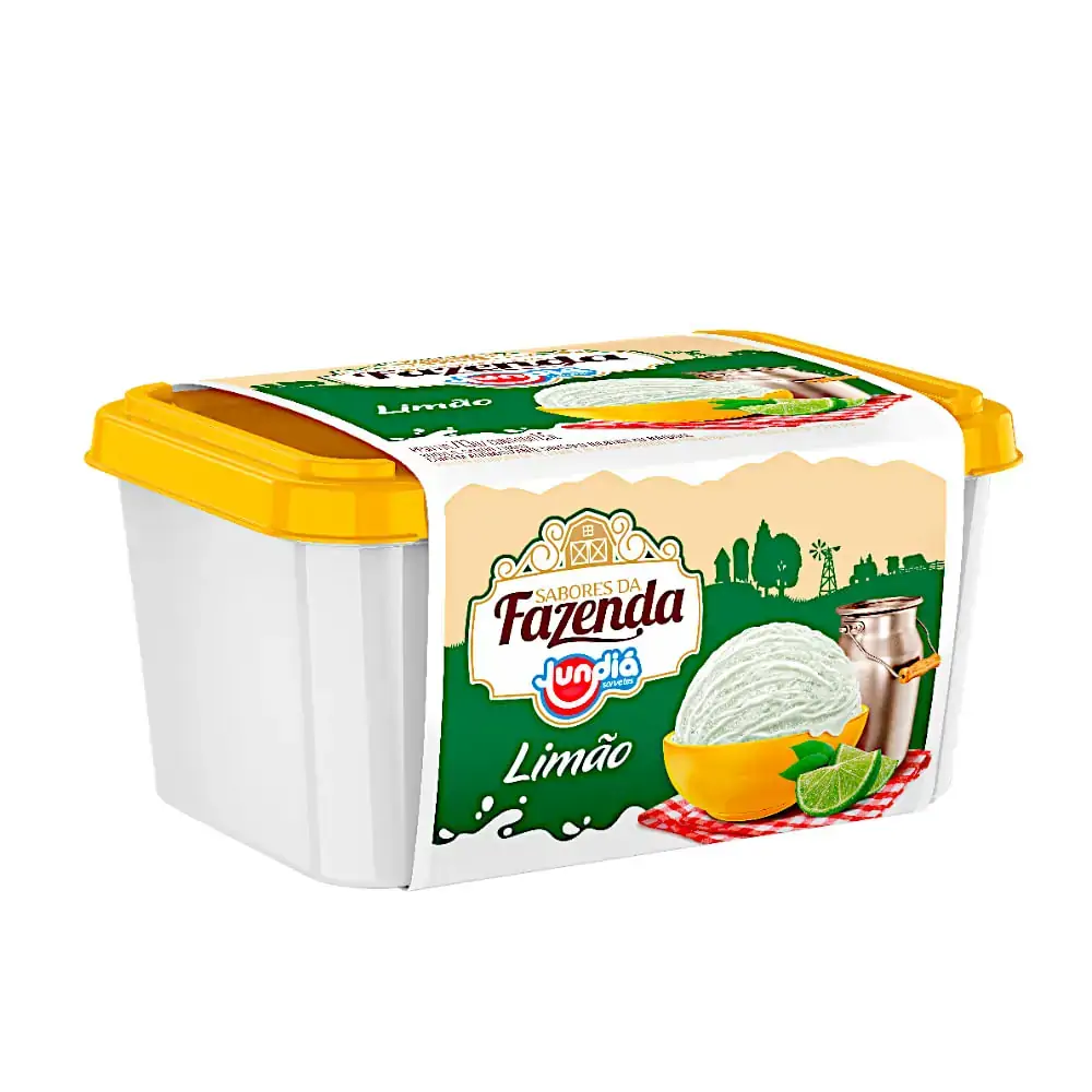 Sorvete Limão Jundiá Sabores Da Fazenda Pote 1,5l