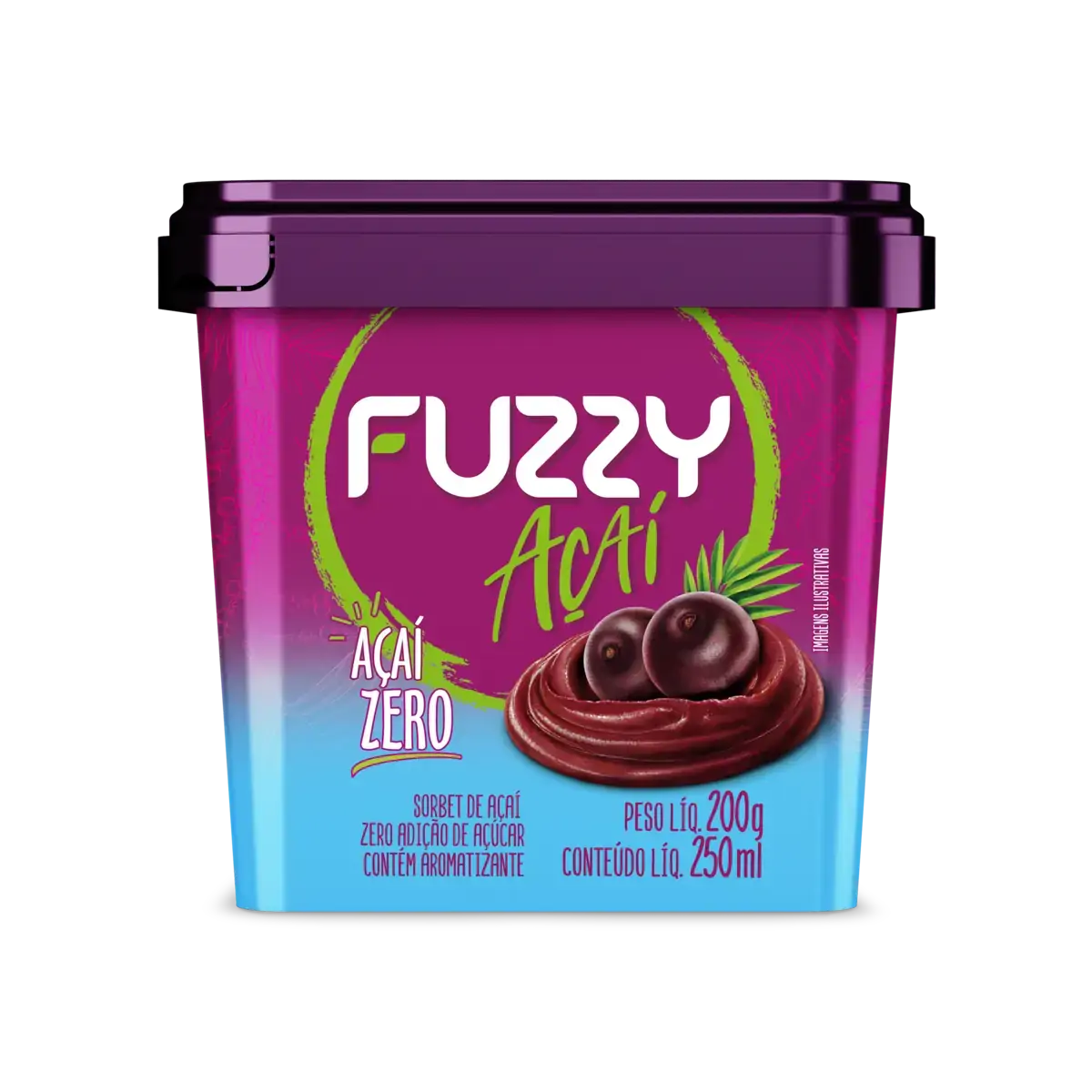 Sorbet Açaí Fuzzy Zero Pote 250ml