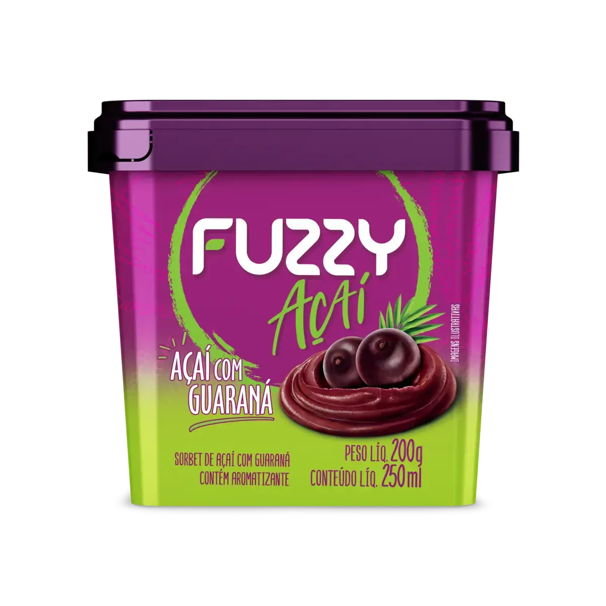 Sorbet Açaí Com Guaraná Fuzzy Pote 250ml