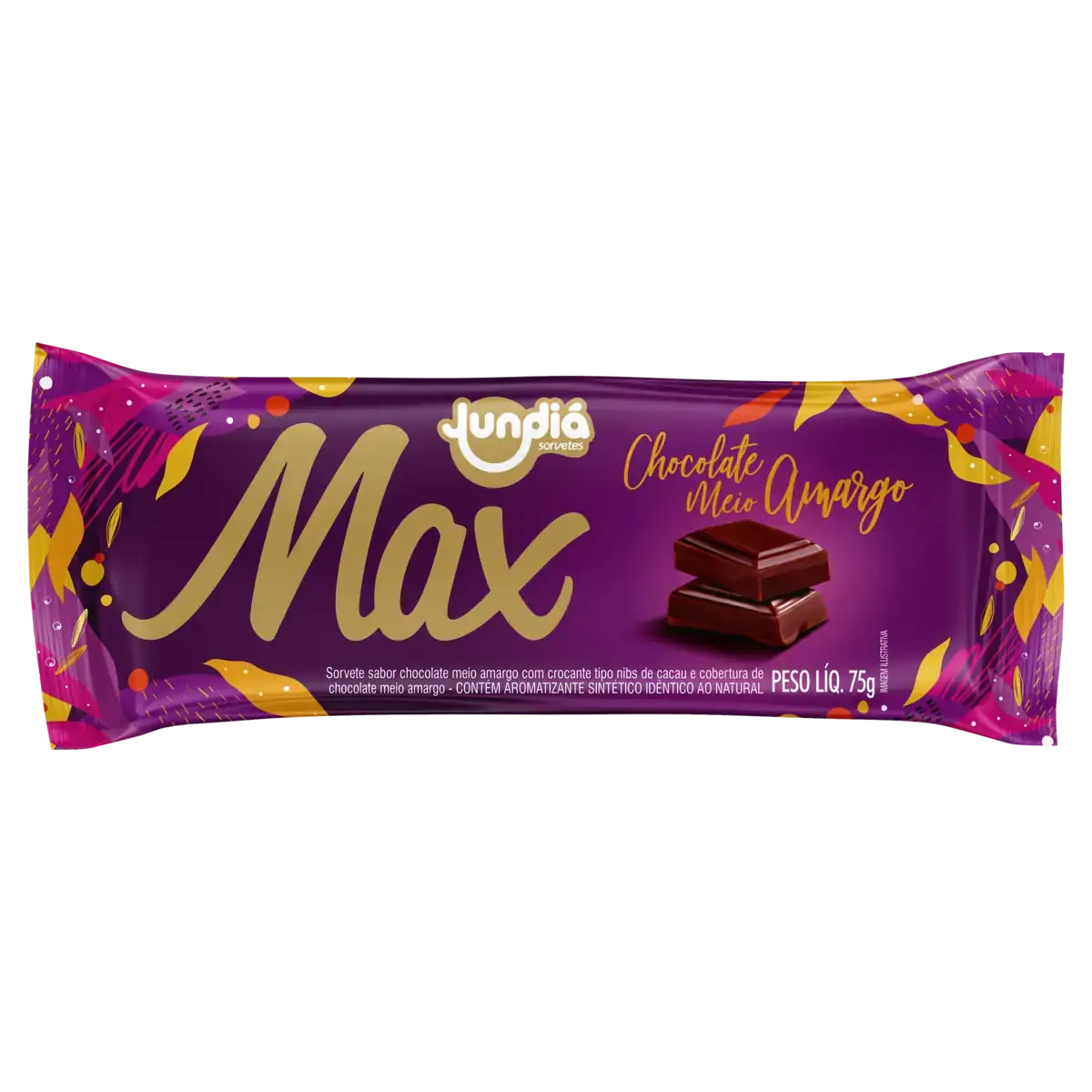 Sorvete Chocolate Meio Amargo Jundiá Max Pacote 75g