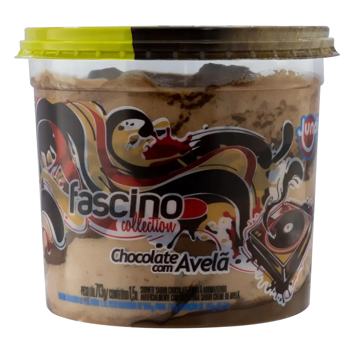 Sorvete Chocolate Com Avelã Jundiá Fascino Collection Pote 1,5l