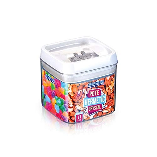 Pote Hermético Crystal 1,1 Lts com Tampa desmontável e Empilhável