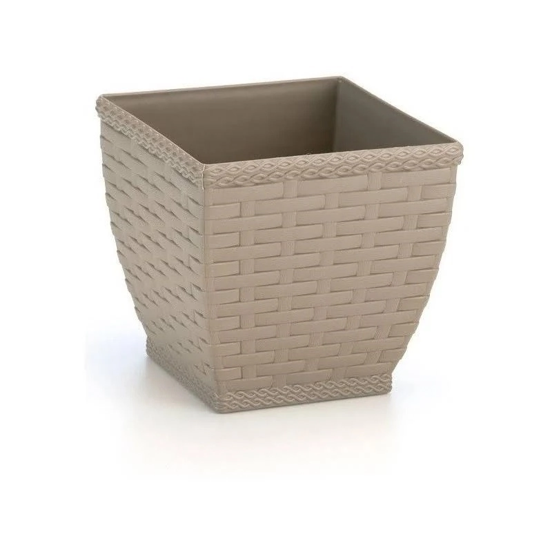 Vaso Cachepo Rattan M3 Quad Palha