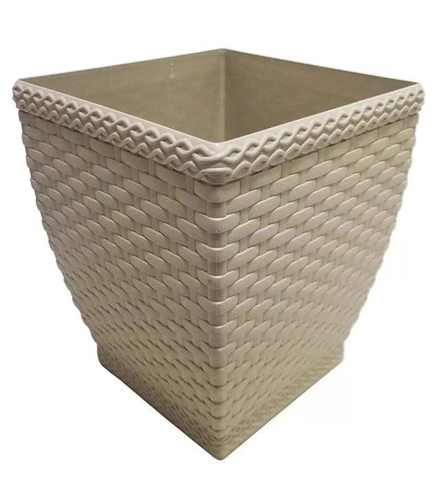 Vaso Cachepo Rattan Peq. Quadrado Palha R