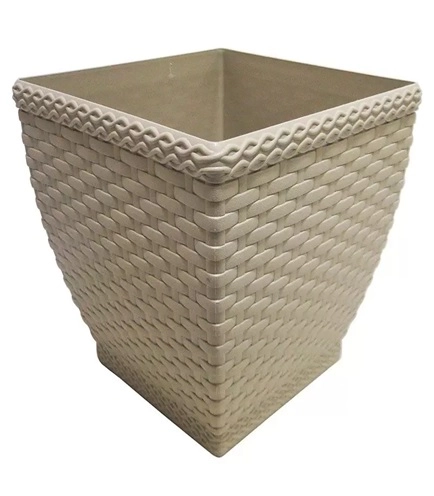 Vaso Cachepo Rattan M2 Quadrado Palha R