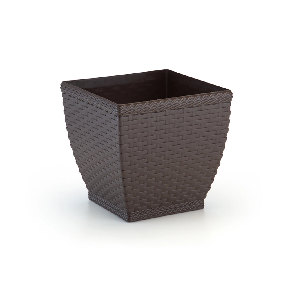 Vaso Cachepo Rattan Md Quad Coffe