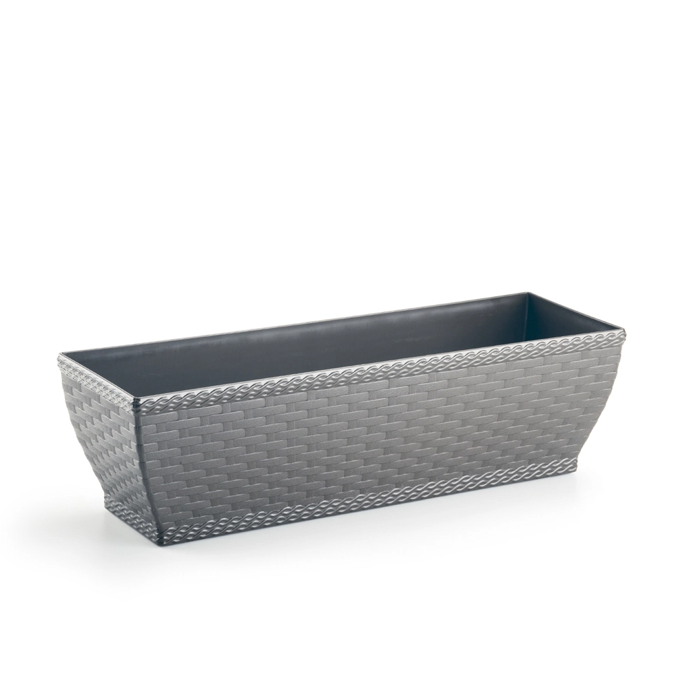 Vaso Jardineira Rattan Cinza M Injeplastec