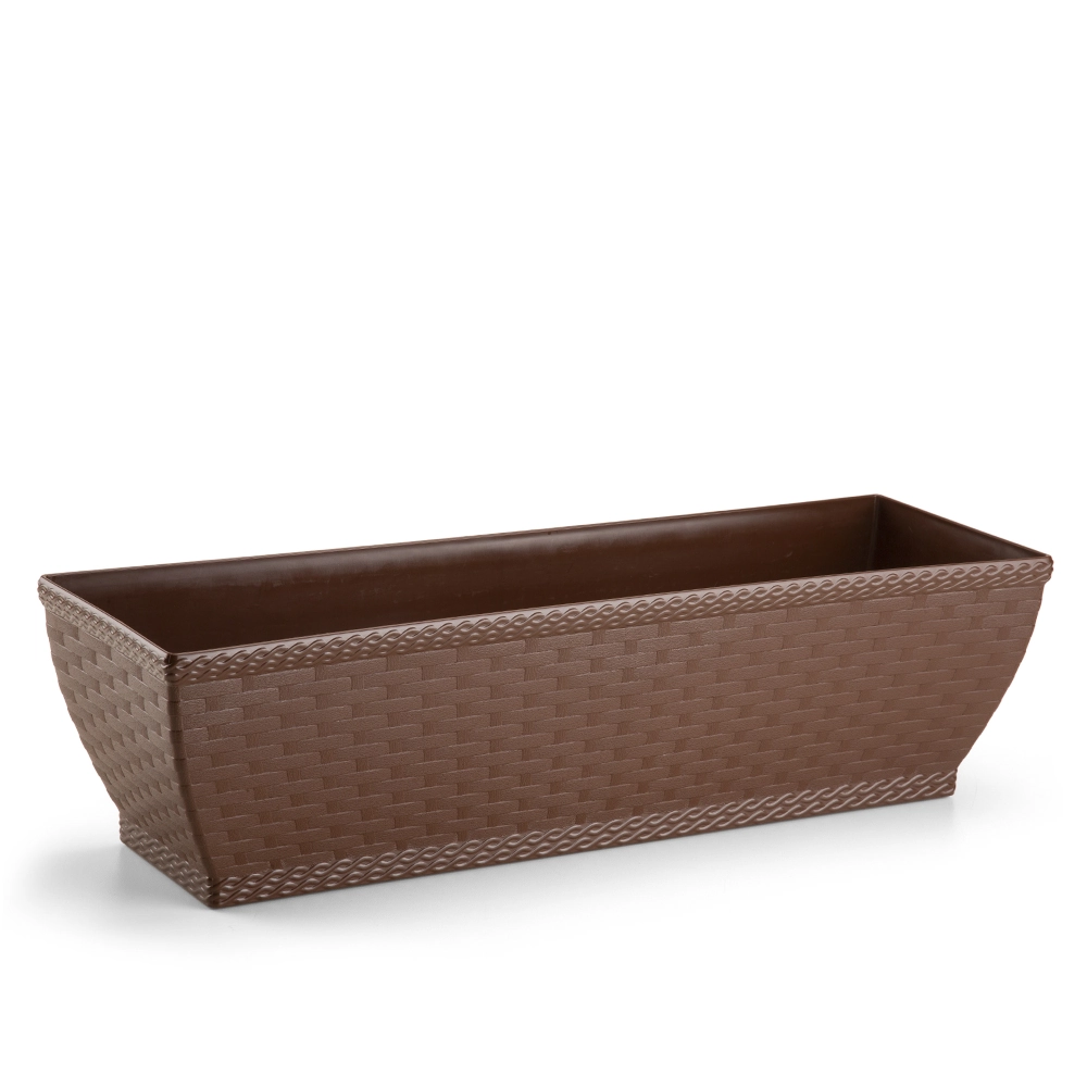 Vaso Jardineira Rattan Grande Coffee 965 Injeplastec
