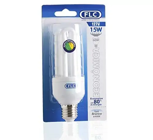 Lâmpada Elétrica Flc Fluorescente 15w 127v 3u